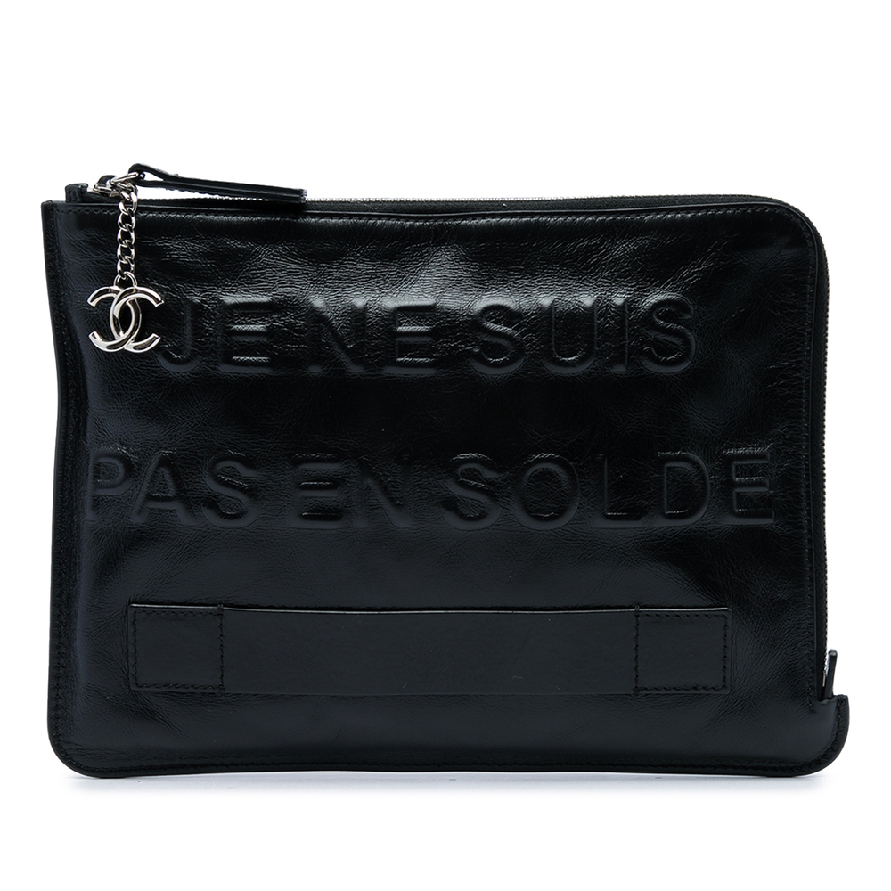 Pre-Loved Chanel Distressed Calfskin Je Ne Suis Pas En Solde Clutch